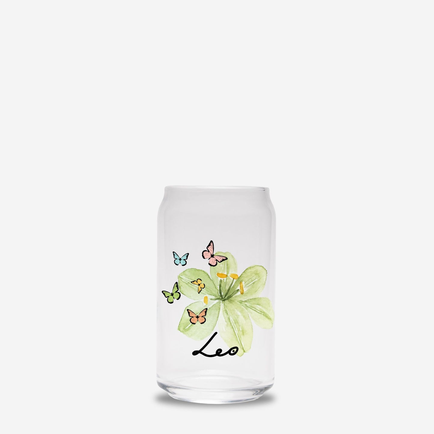 Leo Flower Green Glass Can 16oz