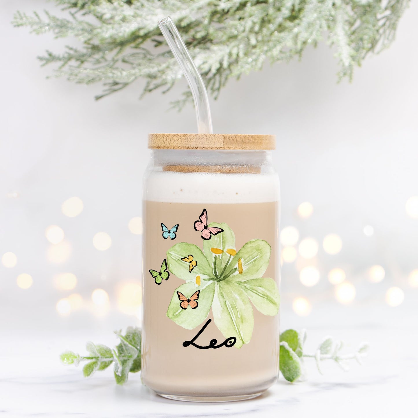 Leo Flower Green Glass Can 16oz