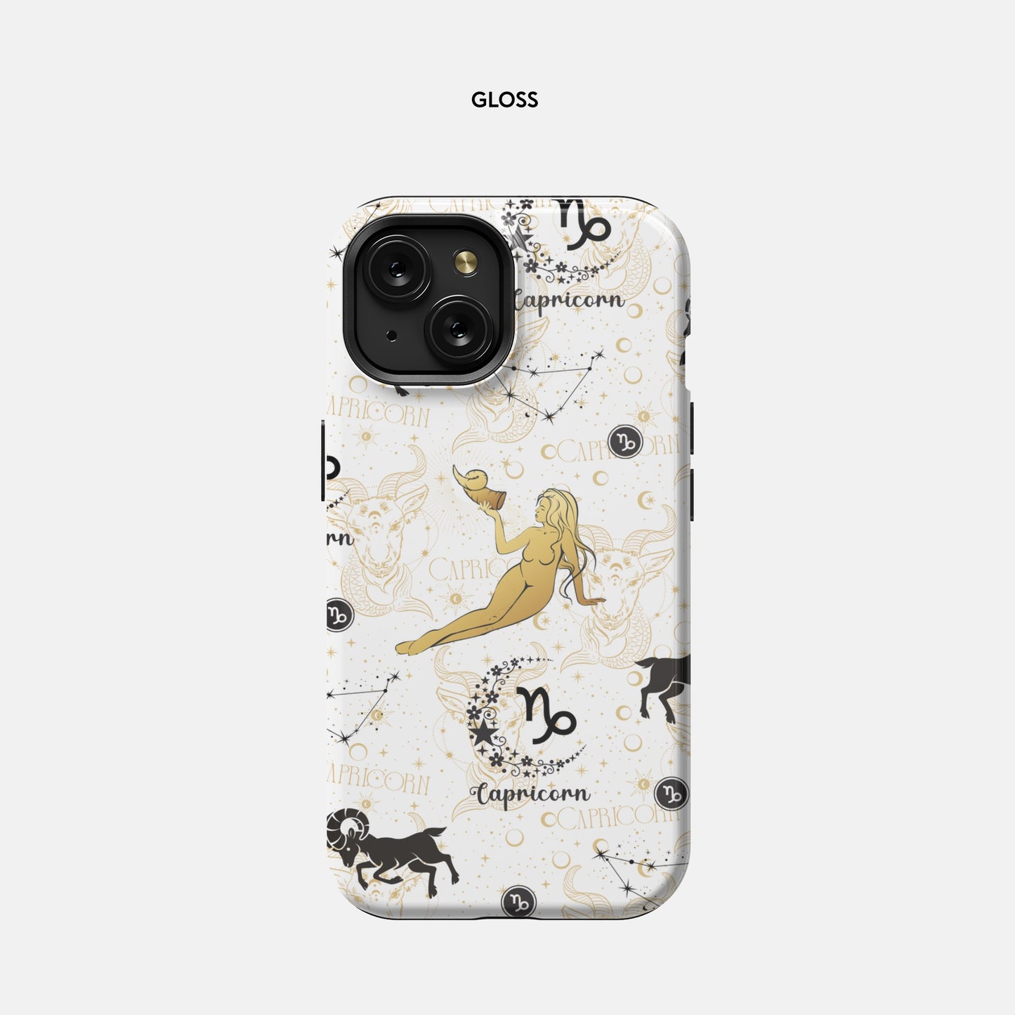 Golden Capricorn iPhone 15 MagSafe Tough Case