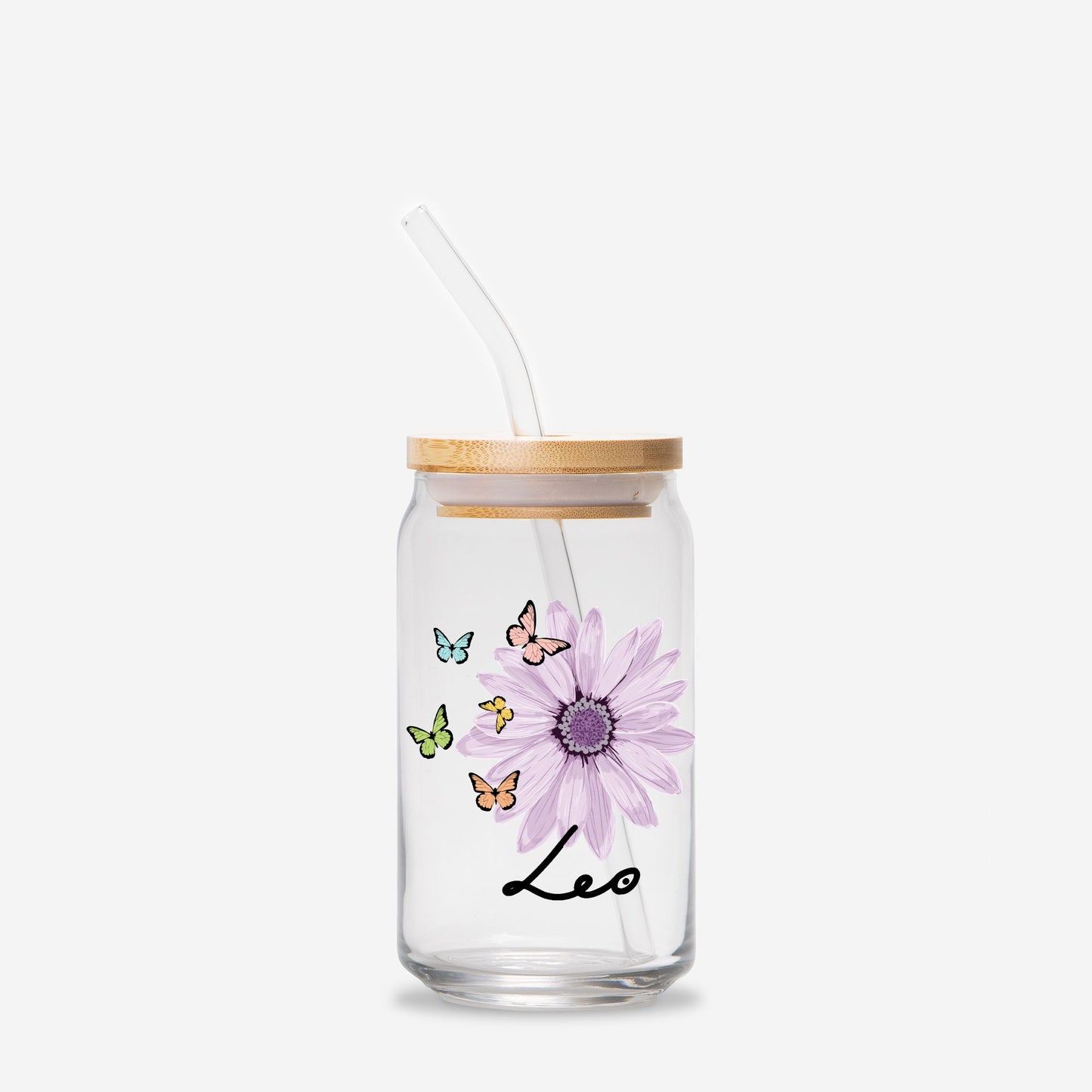 Leo Flower Purple Glass Can 16oz