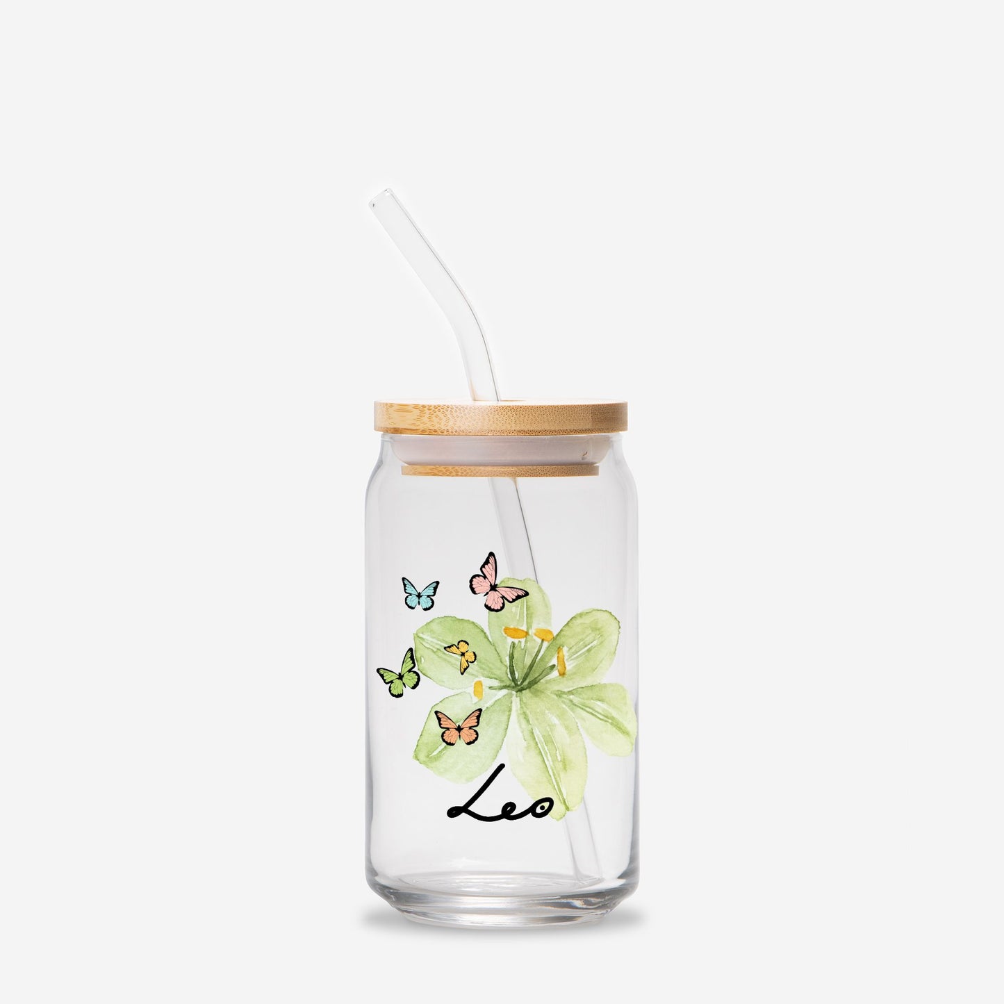 Leo Flower Green Glass Can 16oz