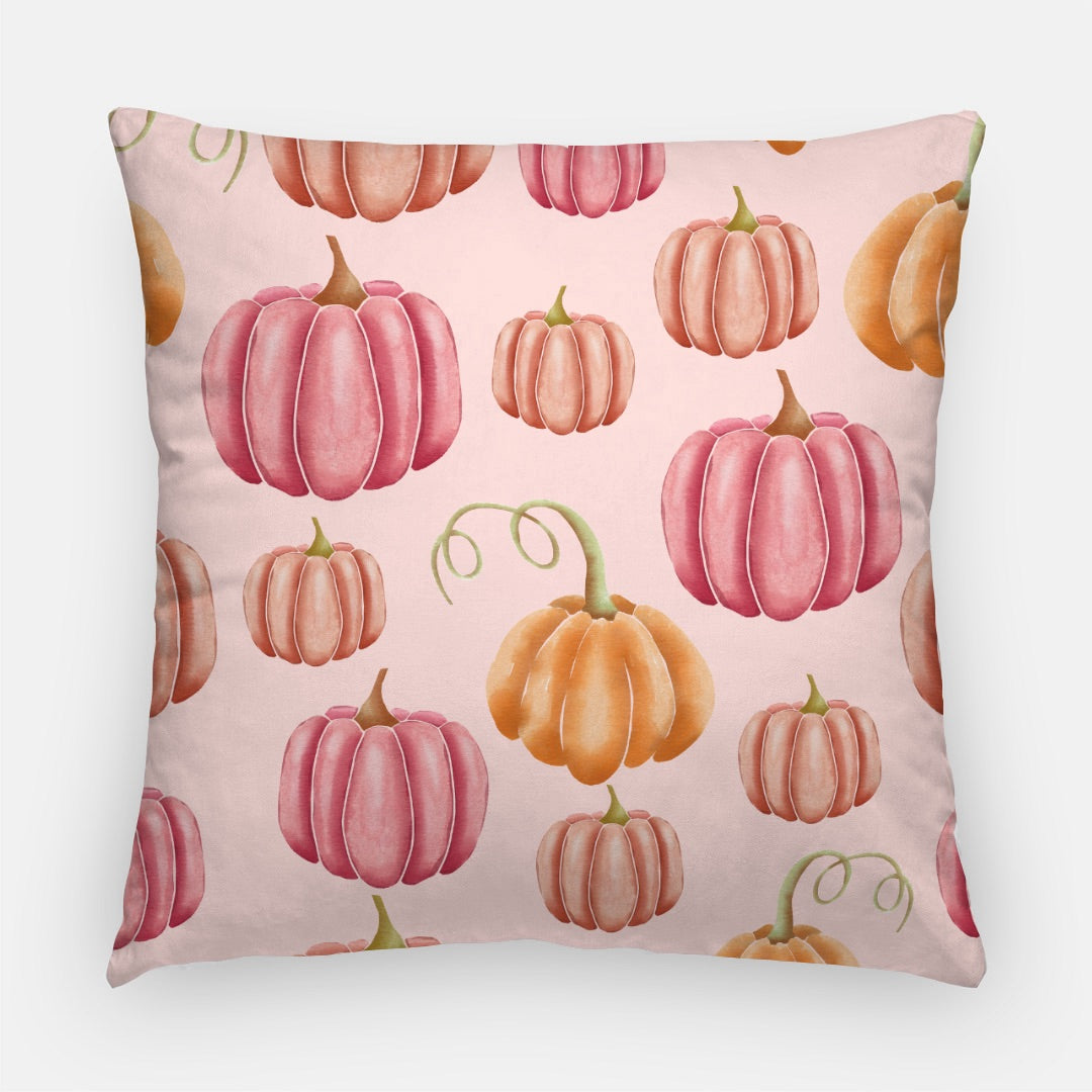 Pink Pumpkins Artisan Pillow Case 22 Inch