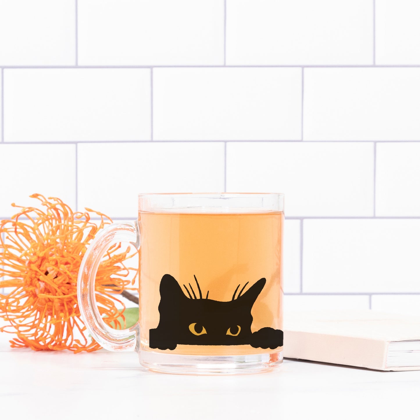 Black Cat Glass Mug