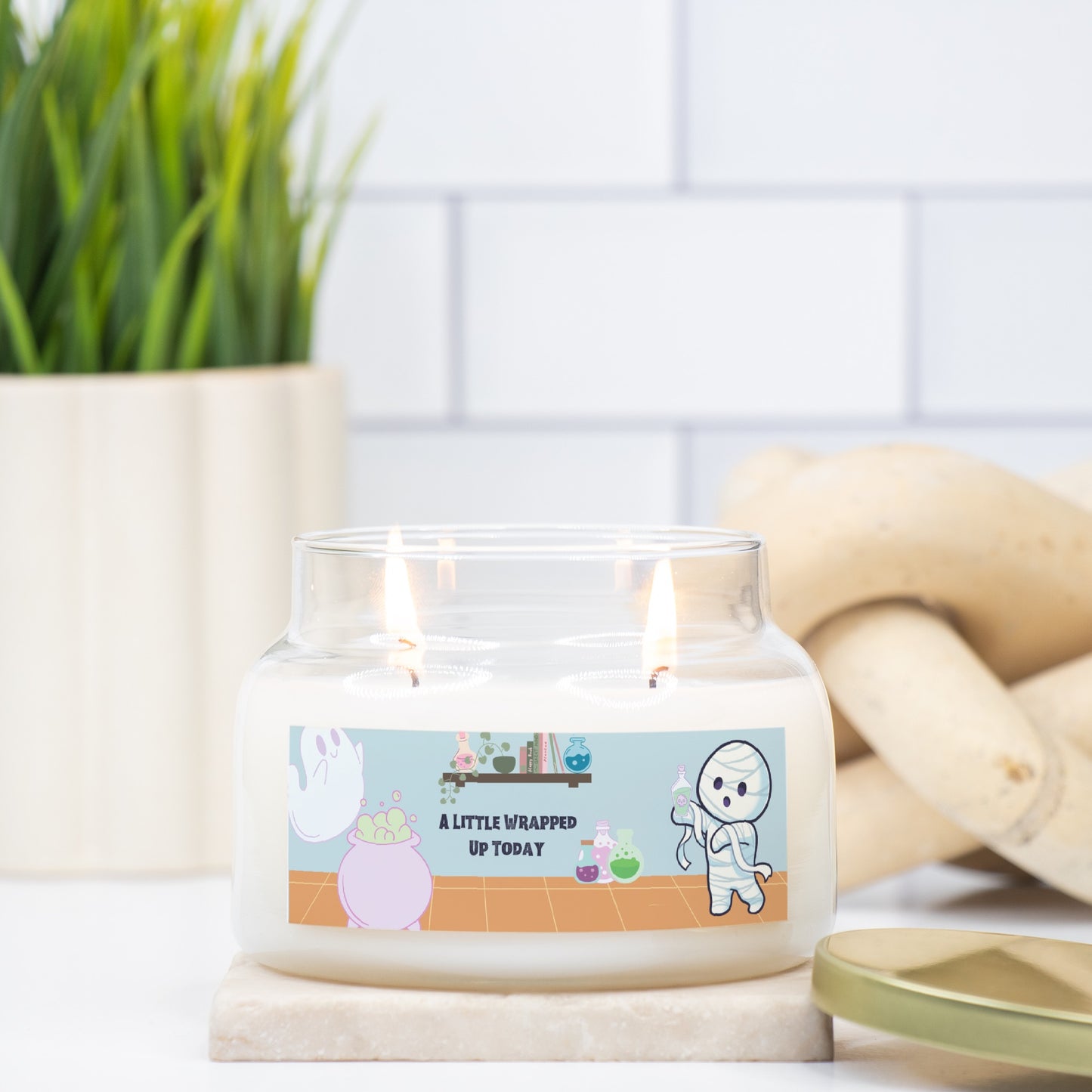 Kids Wrapped Up Apothecary Jar Double Wick Candle