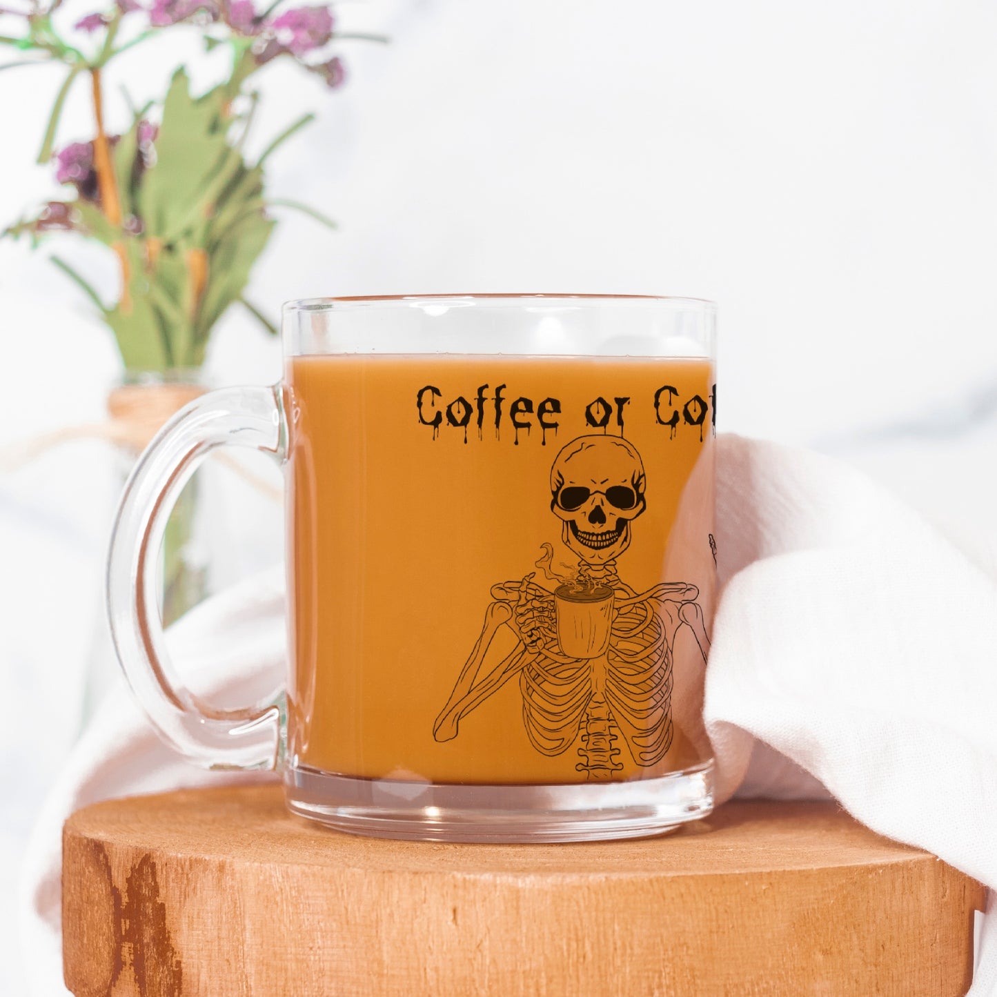 Coffin Halloween Glass Mug