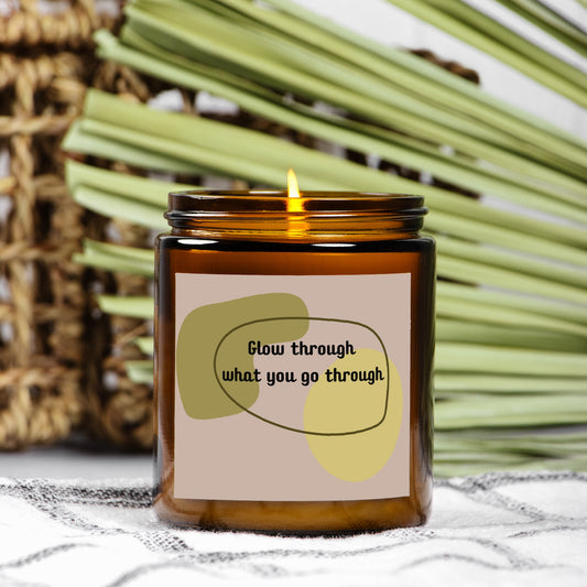 Glow Through Candle Amber Jar 9oz