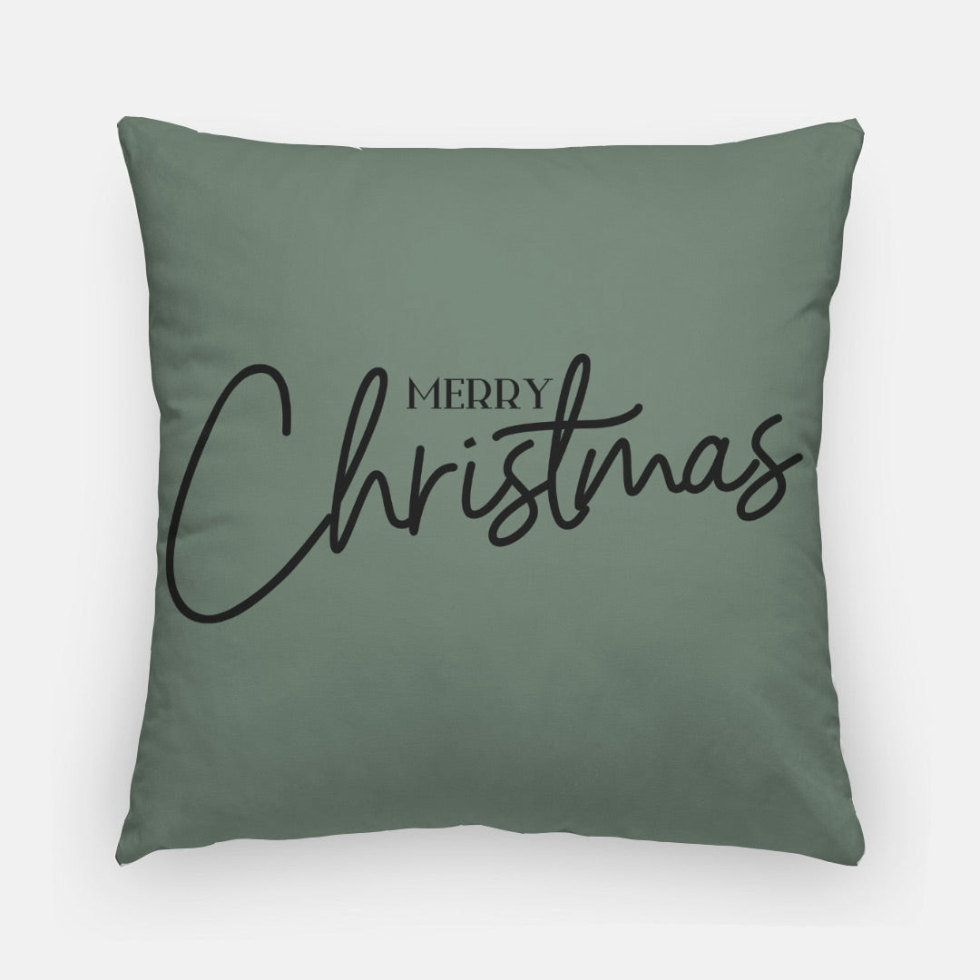 Green Merry Christmas #1 Artisan Pillow Case 20 Inch