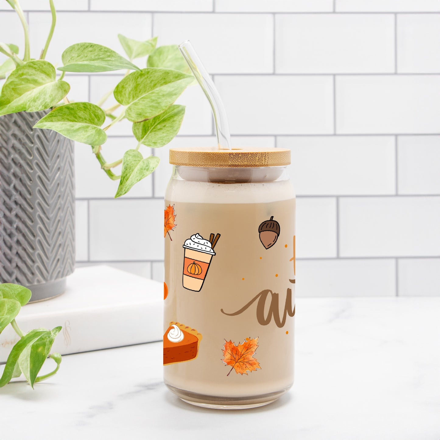 Hello Autumn Glass Can 16oz