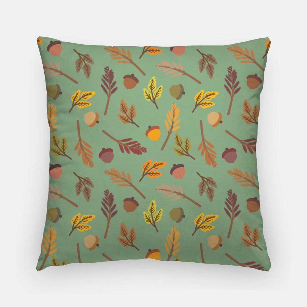 Green Acorn Artisan Pillow Case 20 Inch