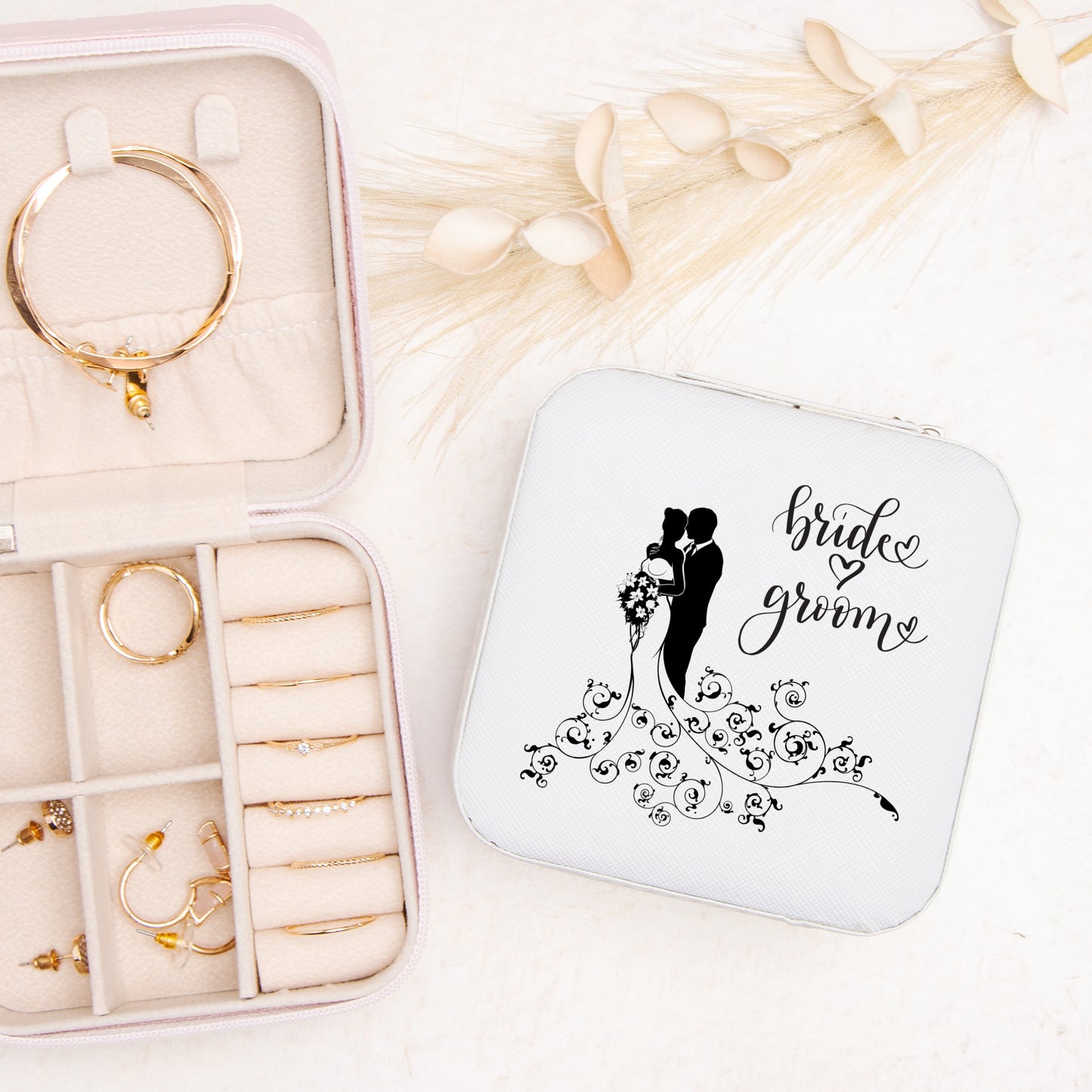 Bride & Groom Jewelry Travel Case