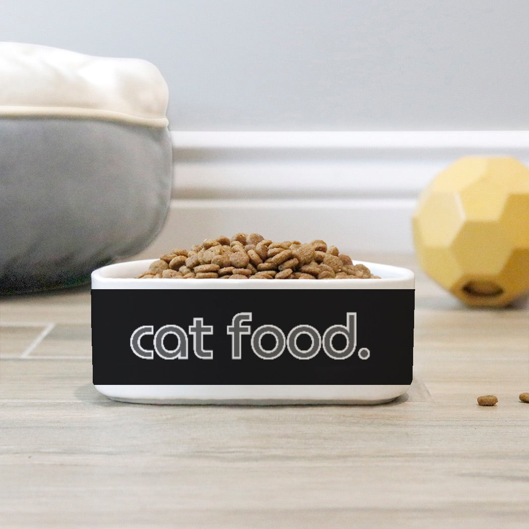 Cat Food Gray Pet Bowl