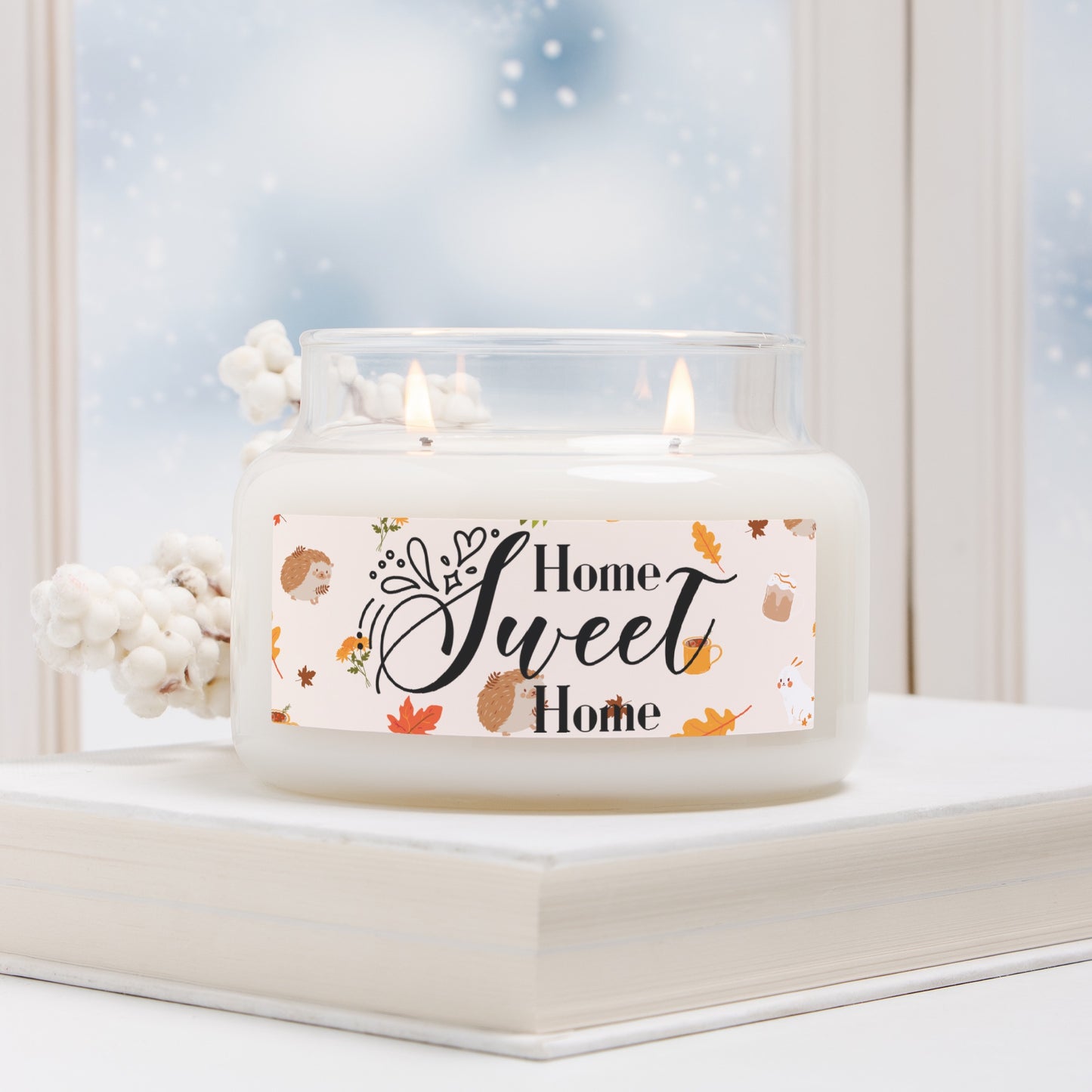 Home Sweet Home Candle Apothecary Jar Double Wick