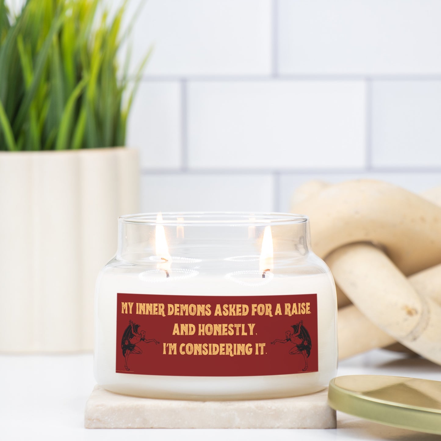 Devil’s Raise Apothecary Jar Double Wick Candle