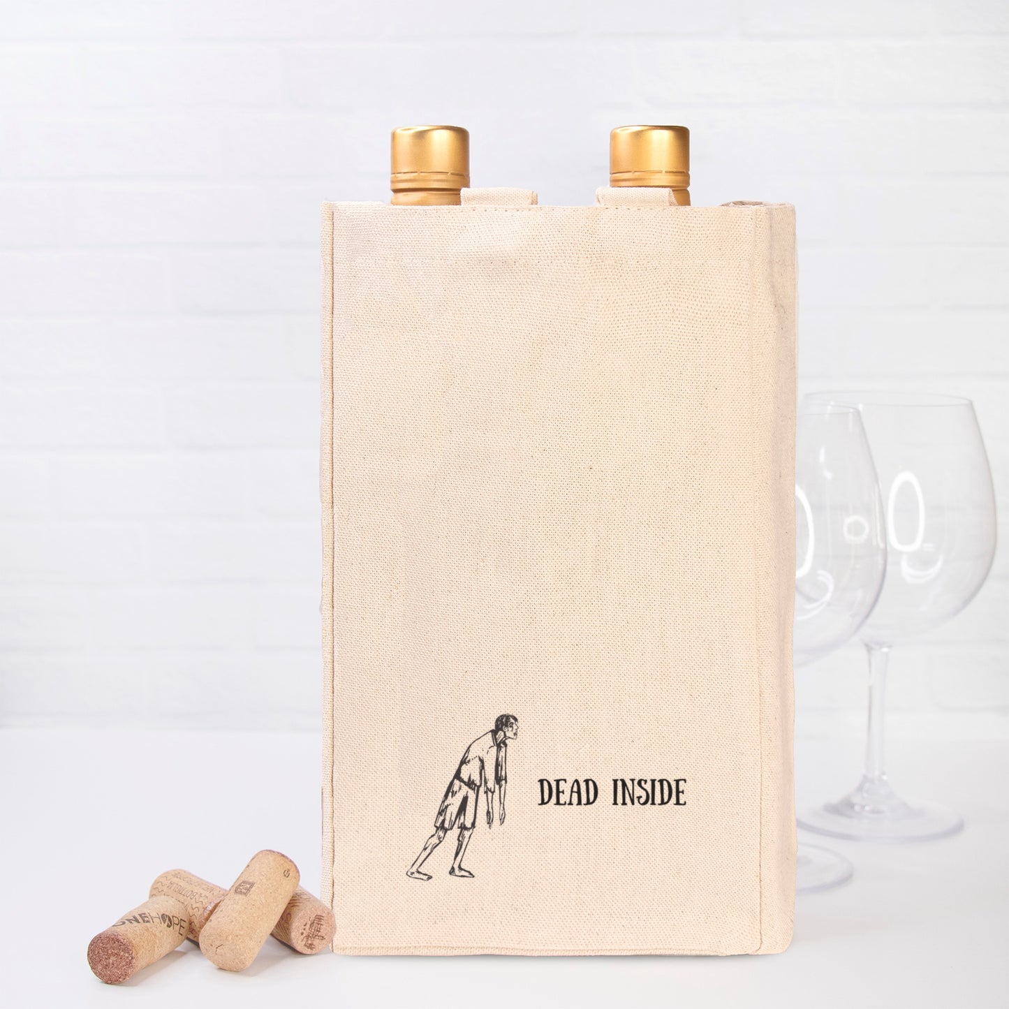 Dead Inside Double Wine Tote Canvas