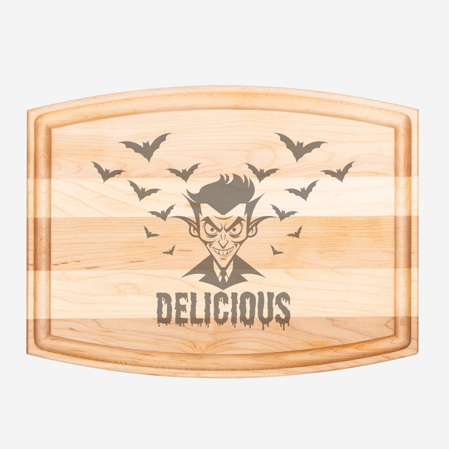 Delicious Arched Wood Cutting Board with Groove - 12" x 9"