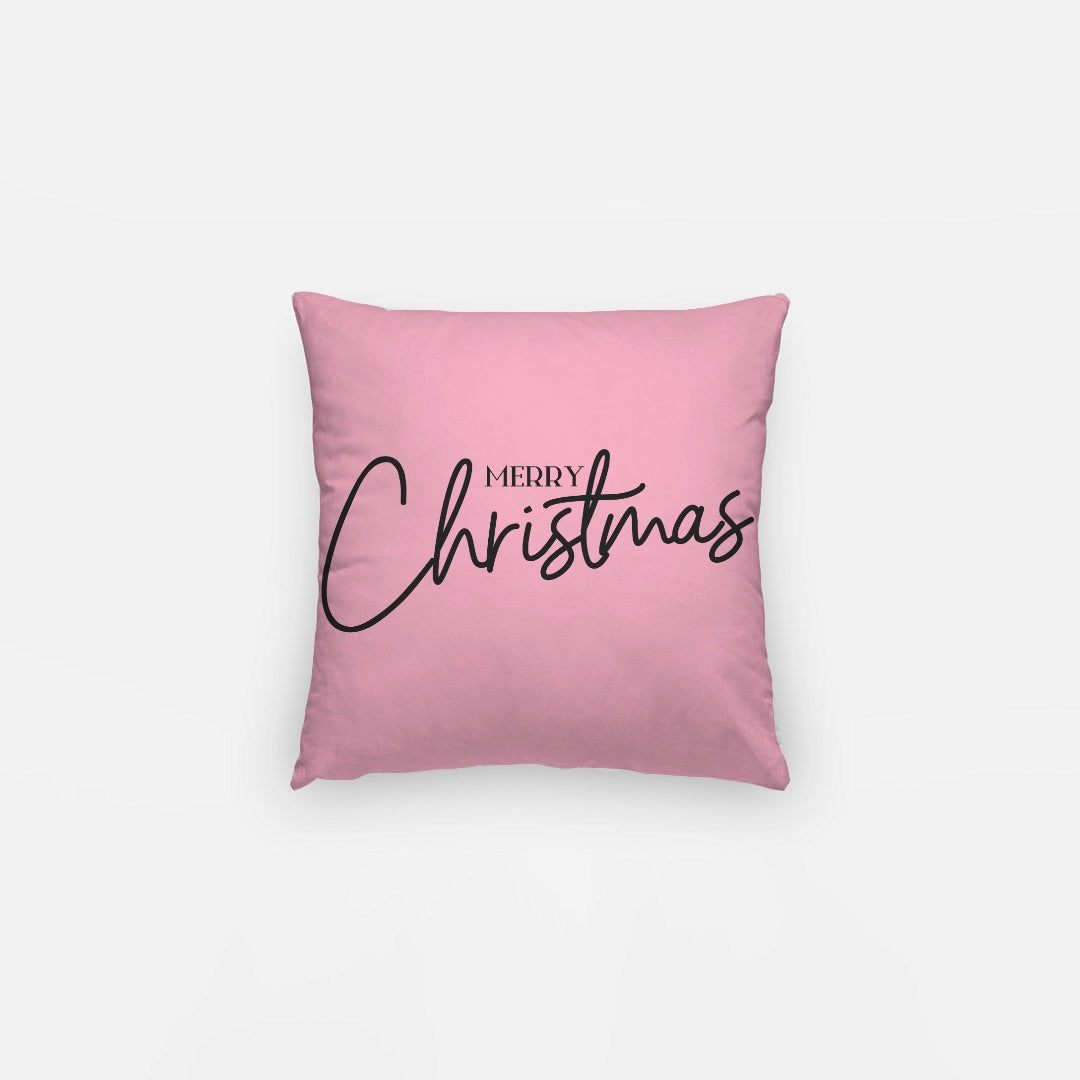 Pink Merry Christmas #1 Artisan Pillow Case 12 Inch