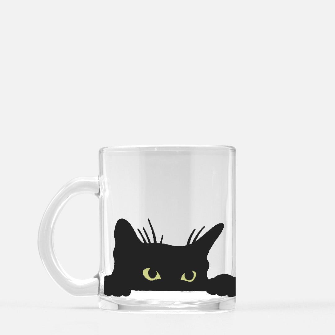 Black Cat Glass Mug