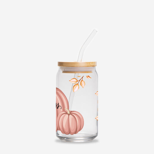 Pumpkin Princess Glass Can 16oz