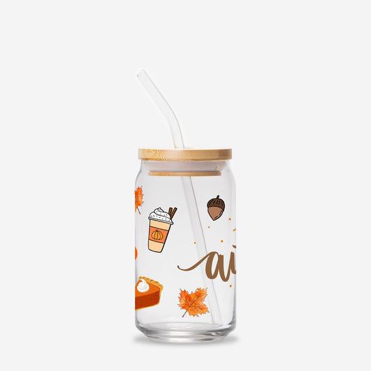 Hello Autumn Glass Can 16oz