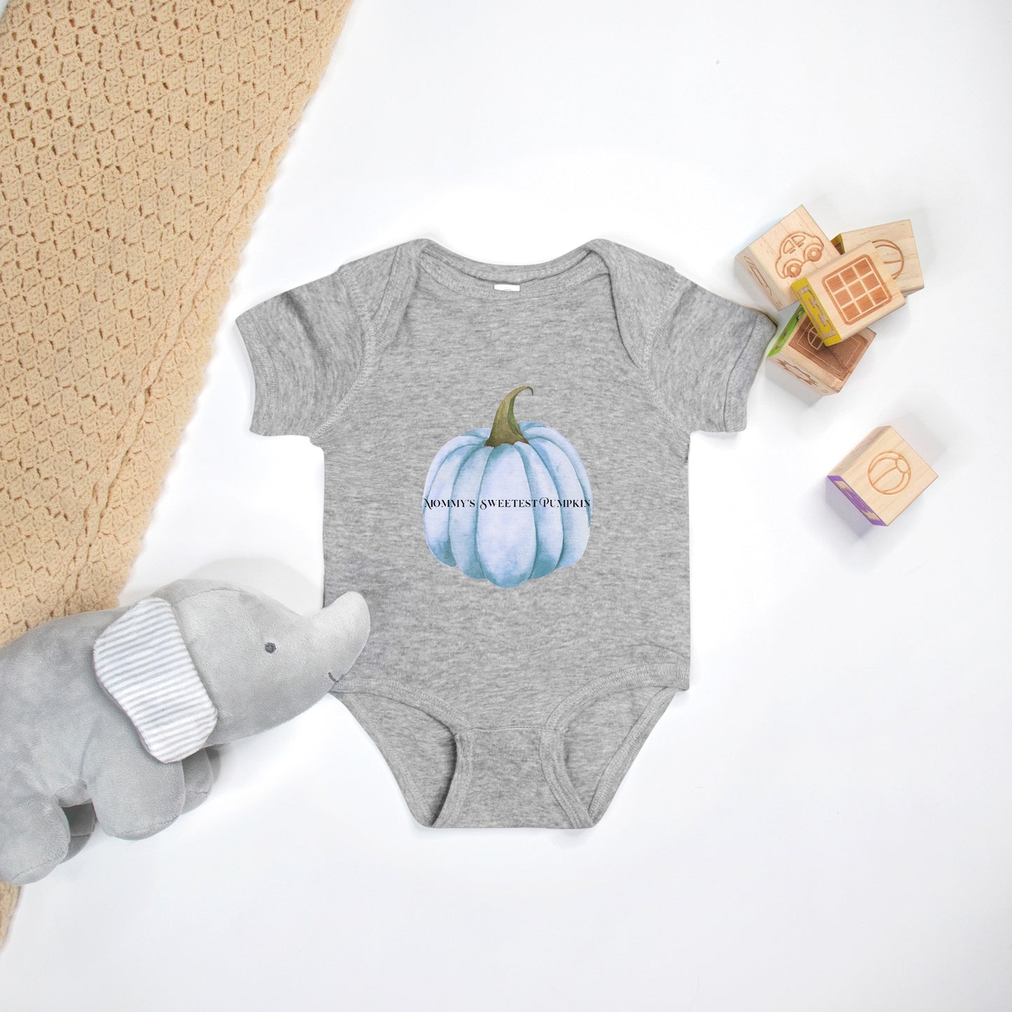 Mommy’s Pumpkin Blue Baby One Piece Rabbit Skins