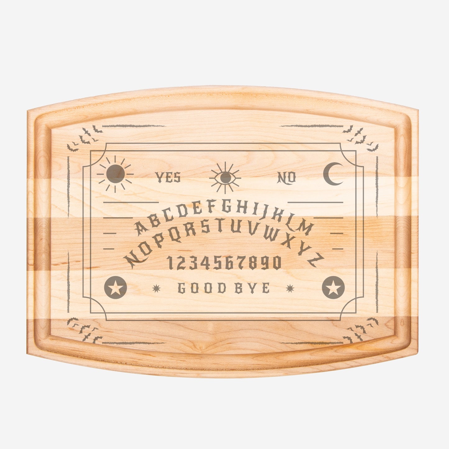 Ouija Arched Wood Cutting Board with Groove - 12" x 9"