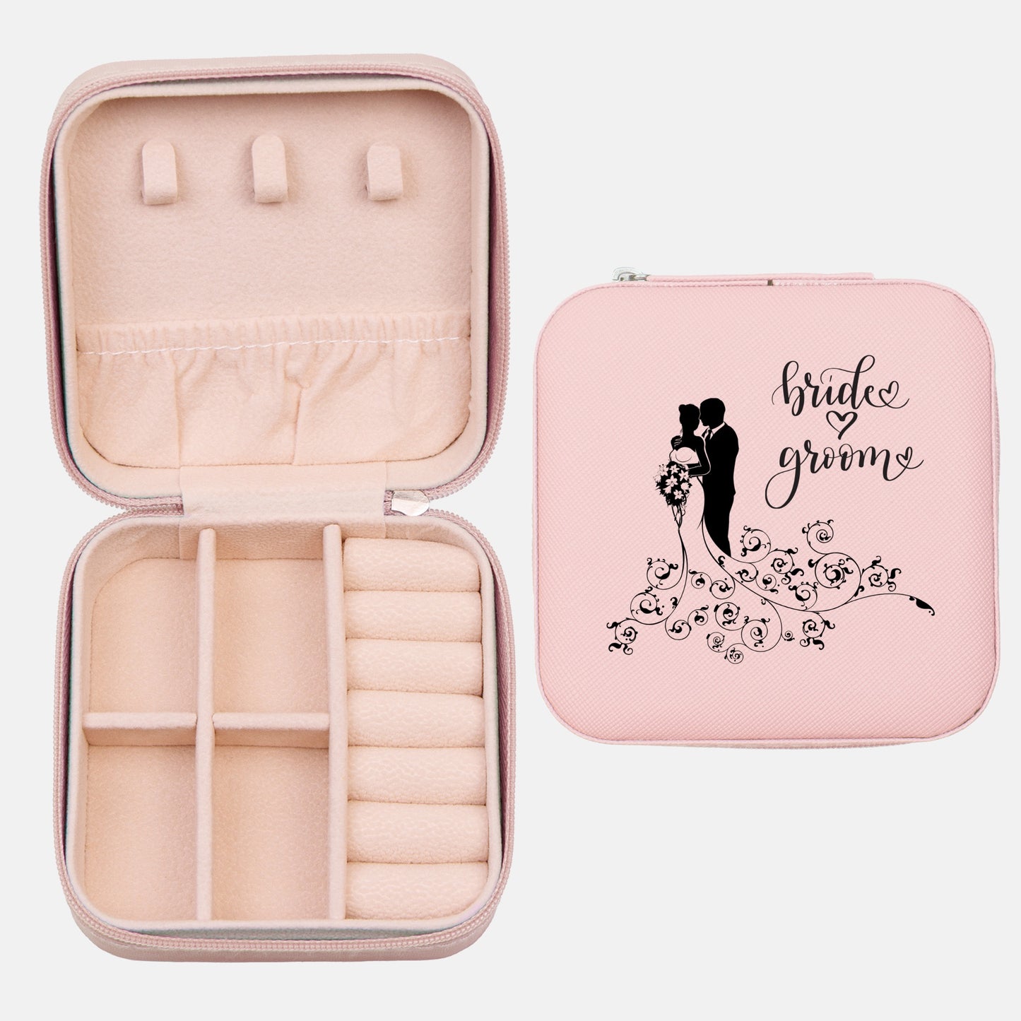 Bride & Groom Jewelry Travel Case