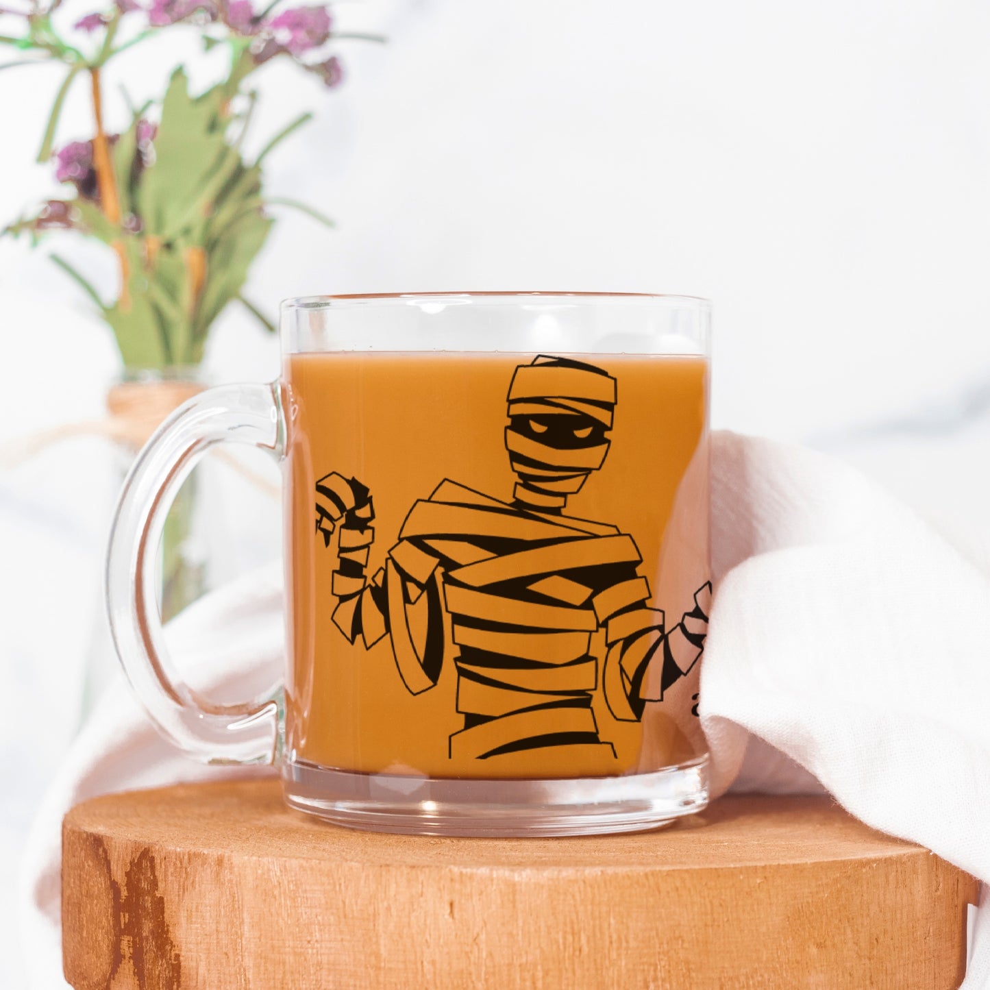 Wrapped Up Halloween Glass Mug