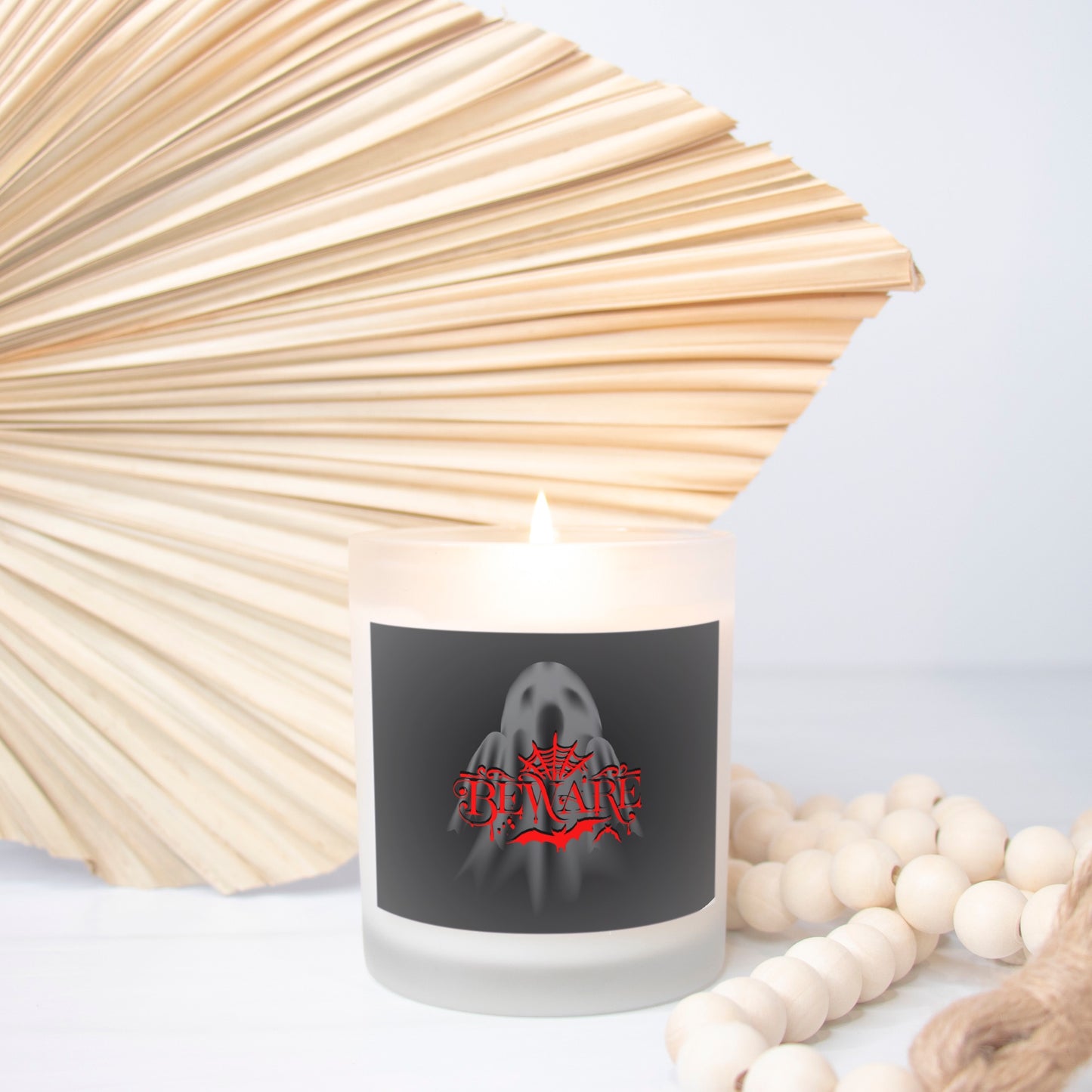 Beware Frosted Glass Candle 11oz