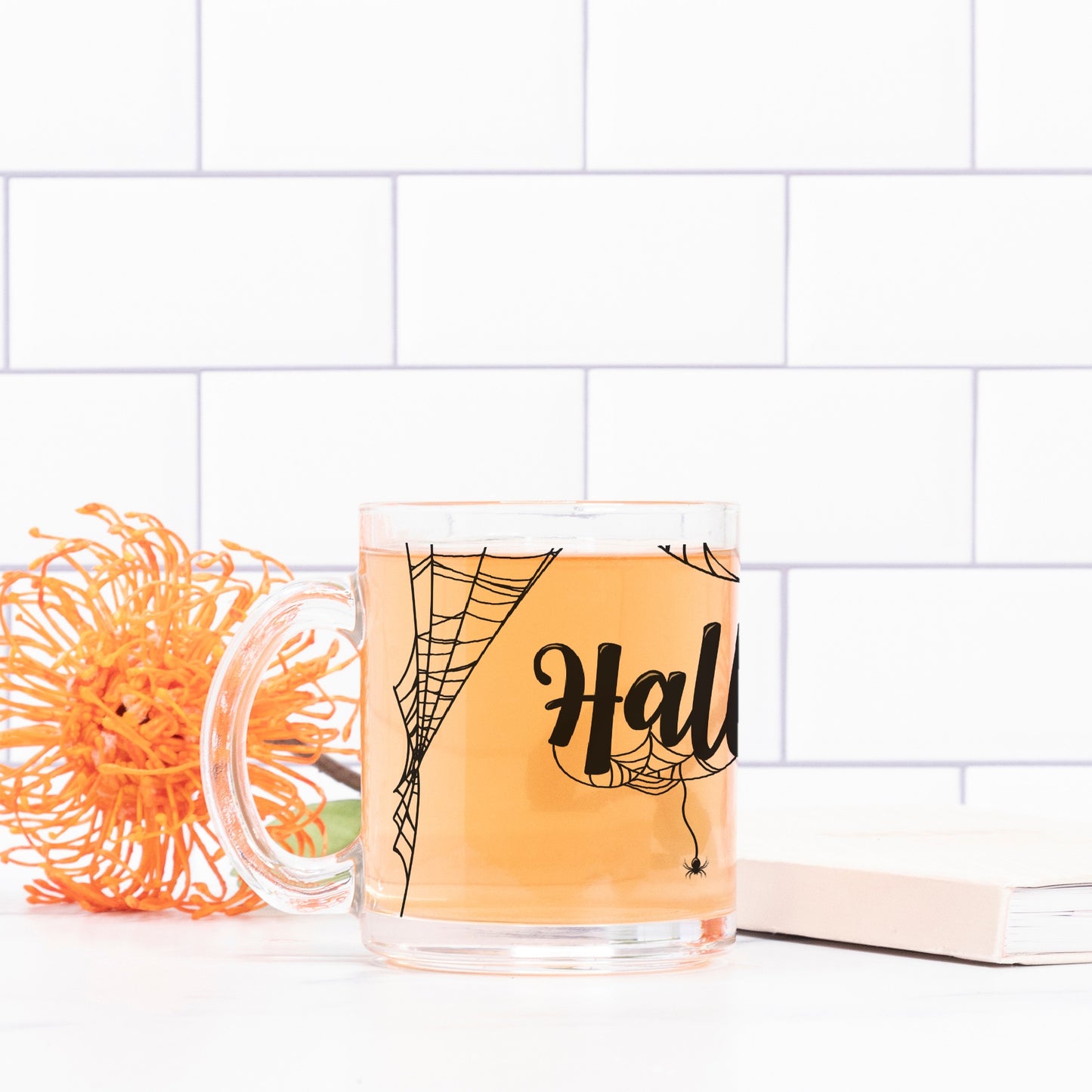 Web Halloween Glass Mug