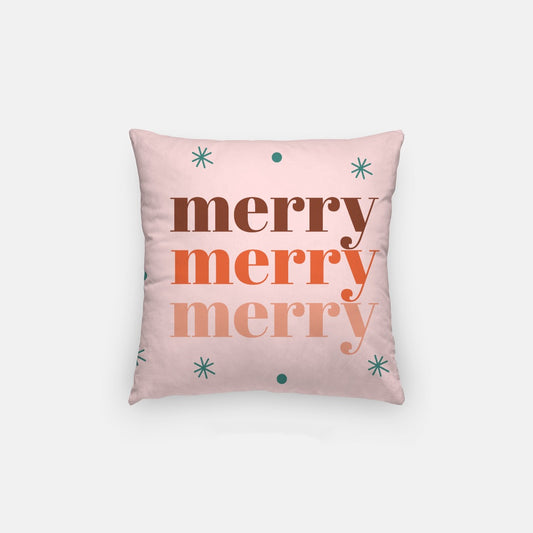 Pink Merry Christmas #4 Artisan Pillow Case 14 Inch