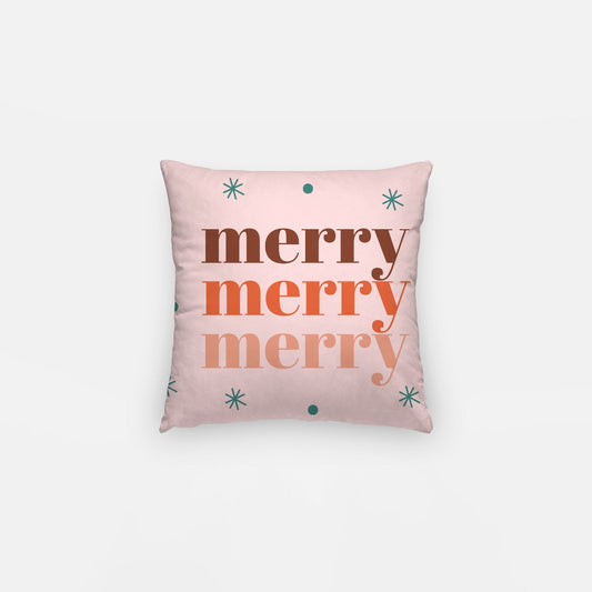 Pink Merry Christmas #4 Artisan Pillow Case 12 Inch