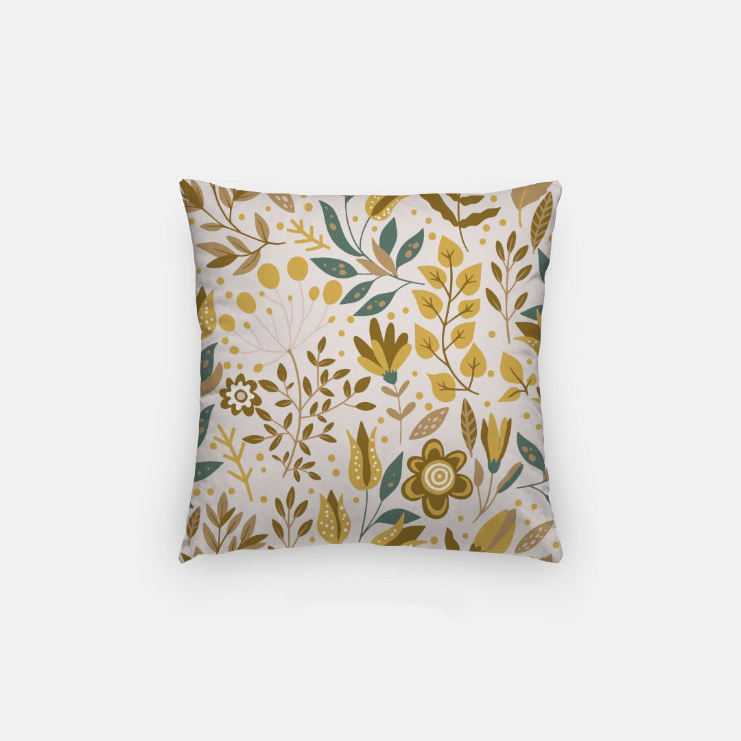 Yellow Leaves Artisan Pillow Case 14 Inch