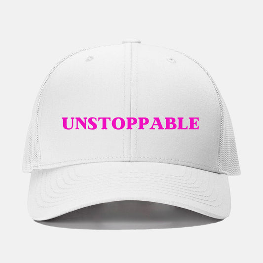 Pink Unstoppable Retro Trucker Hat