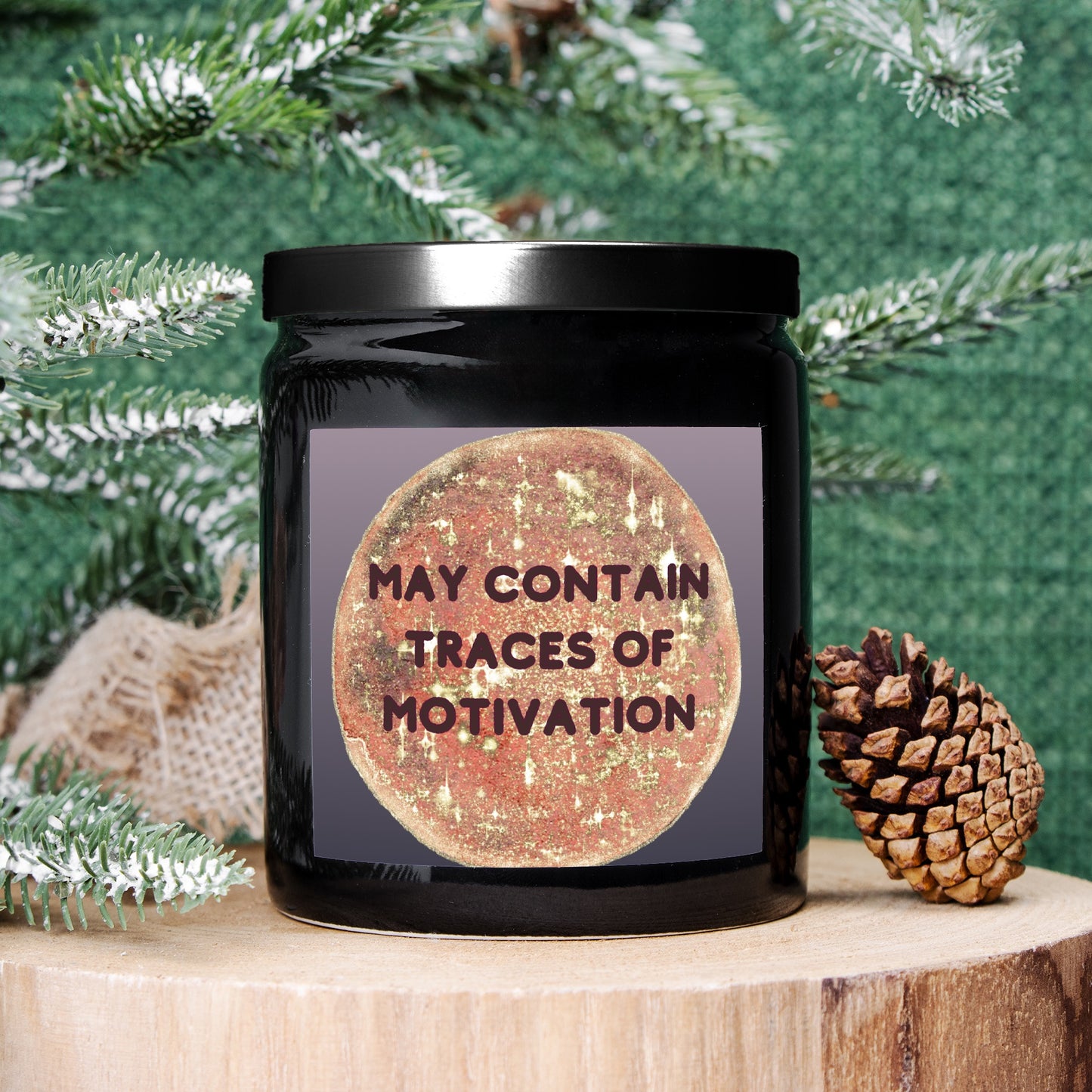 Motivation Candle Ceramic 8oz (Black)