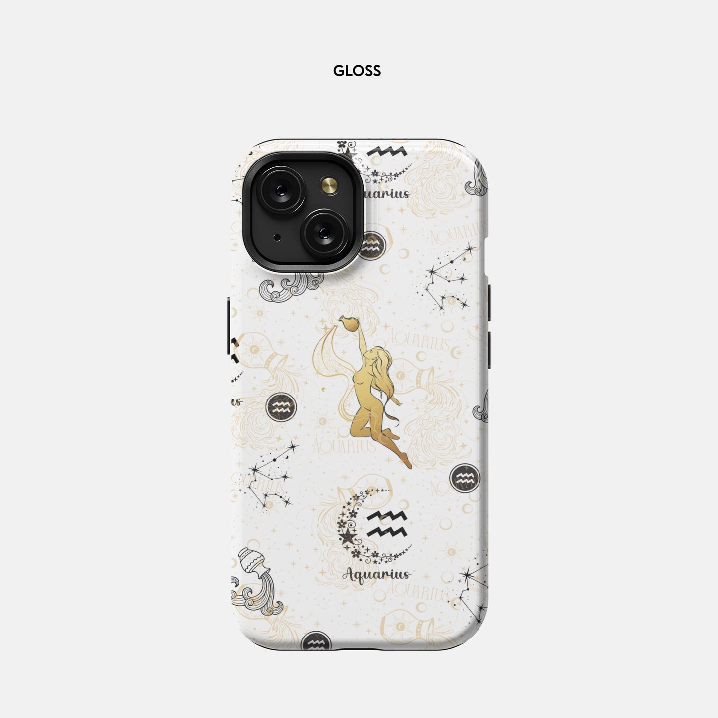 Golden Aquarius iPhone 15 MagSafe Tough Case