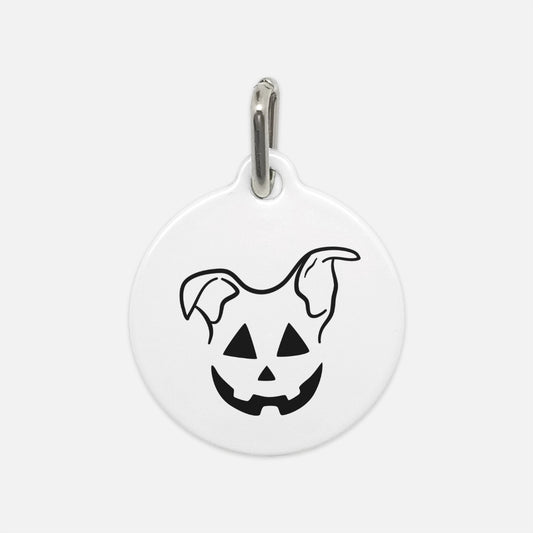 Jack O Pup Floppy Pet Tag Wht