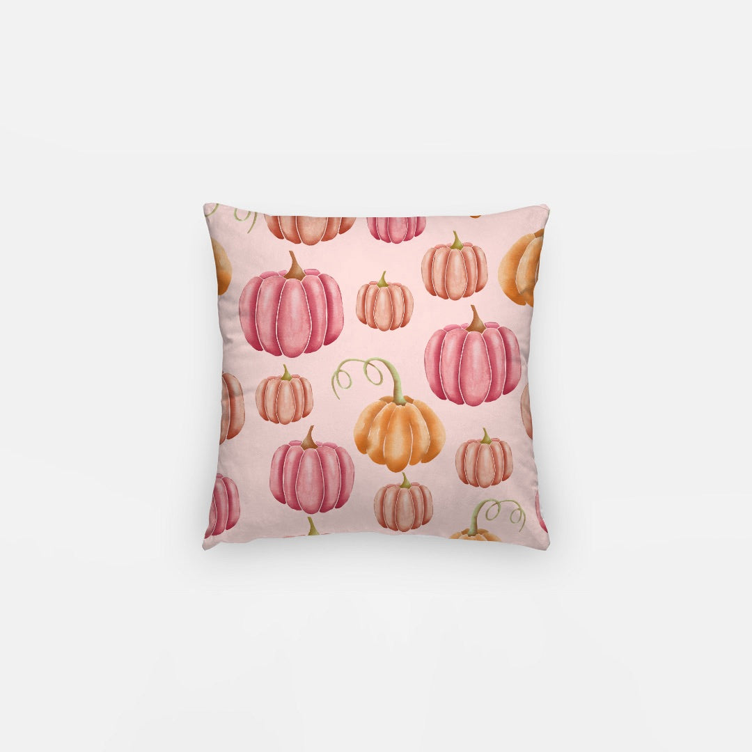 Pink Pumpkins Artisan Pillow Case 12 Inch