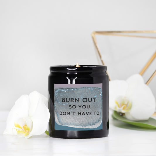 Burn Out Candle Ceramic 8oz (Black)