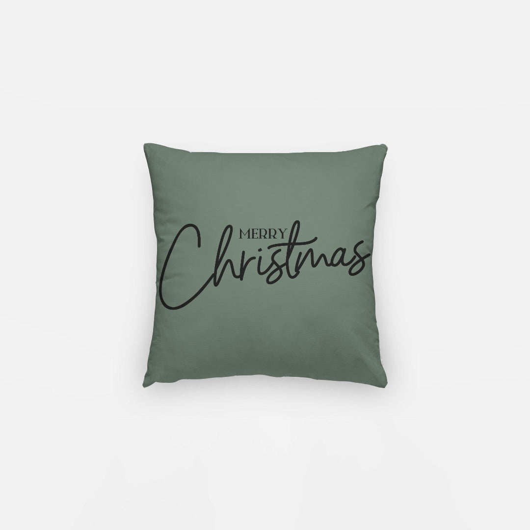 Green Merry Christmas #1 Artisan Pillow Case 12 Inch