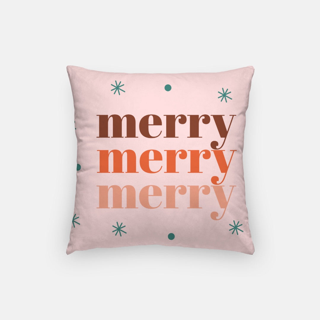 Pink Merry Christmas #4 Artisan Pillow Case 16 Inch