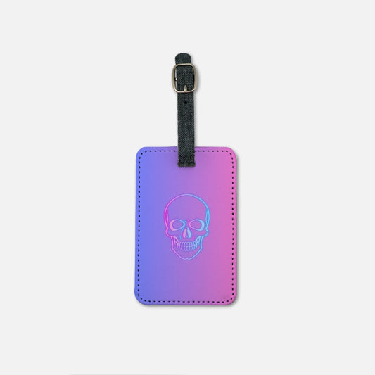 Neon Skull Luggage Tag w/Buckle