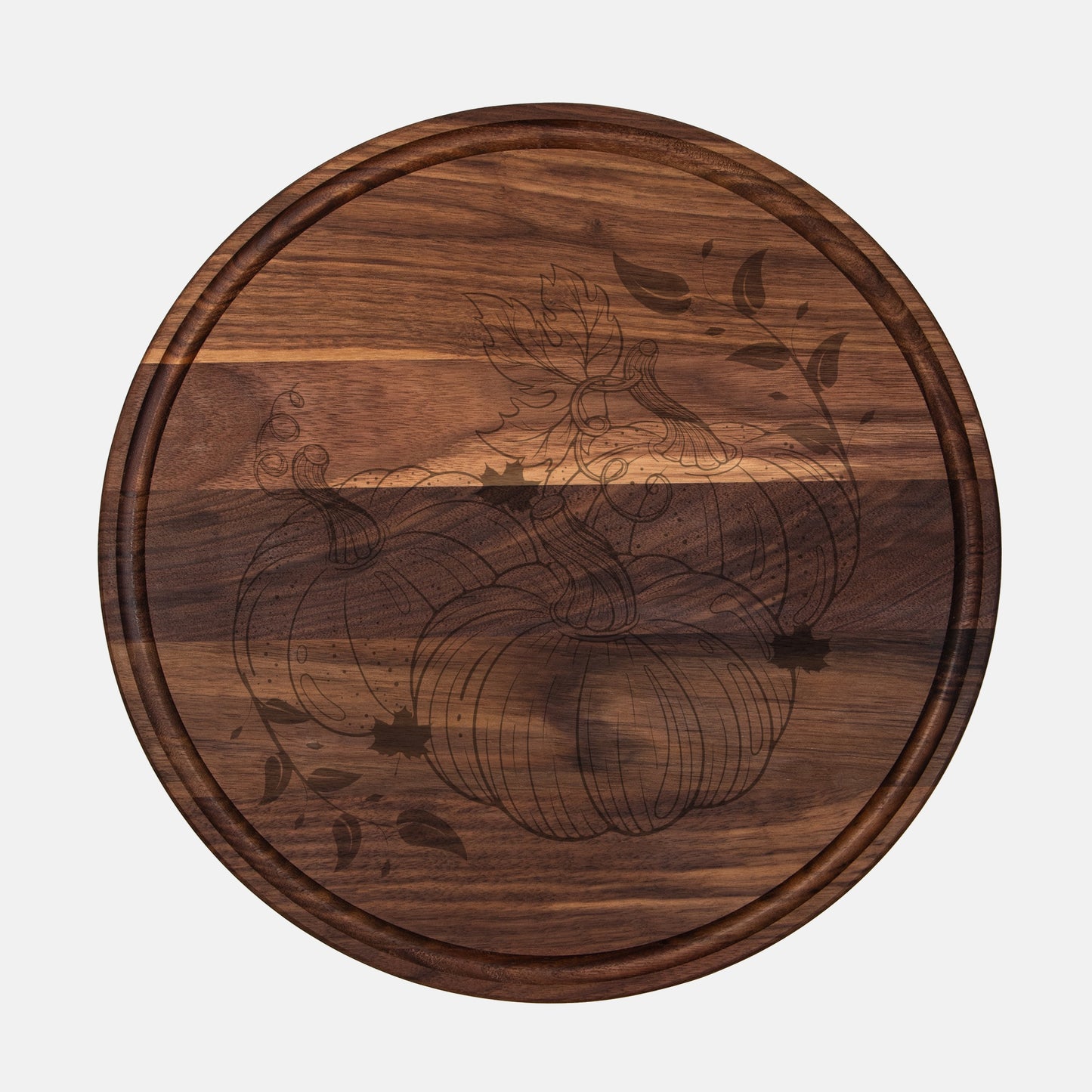 Pumpkin Round Charcuterie Board with Groove - 13.5” x 13.5”