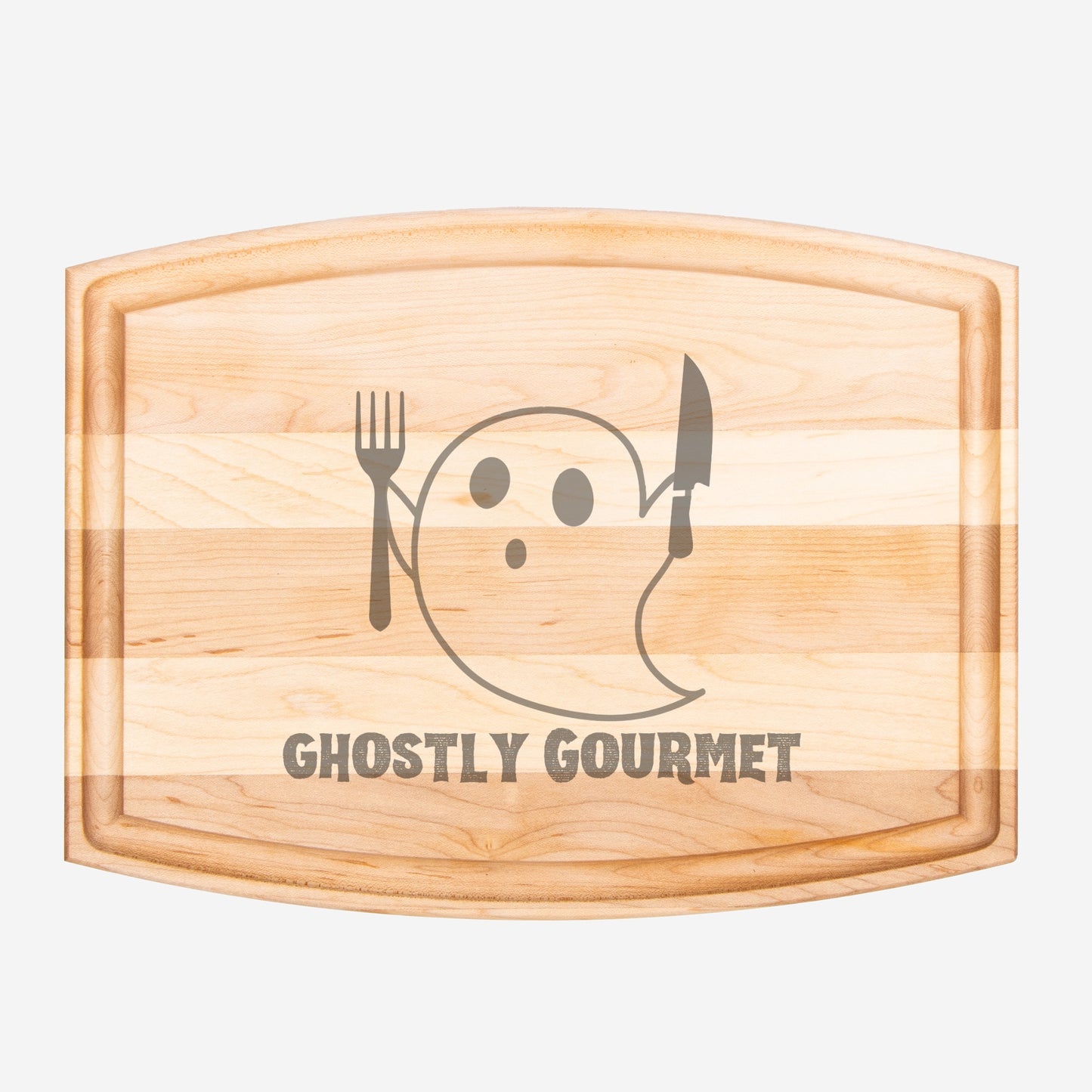 Ghostly Gourmet Arched Wood Cutting Board with Groove - 12" x 9"