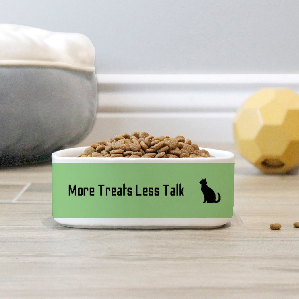 Less Talk Cat Pet Bowl Green