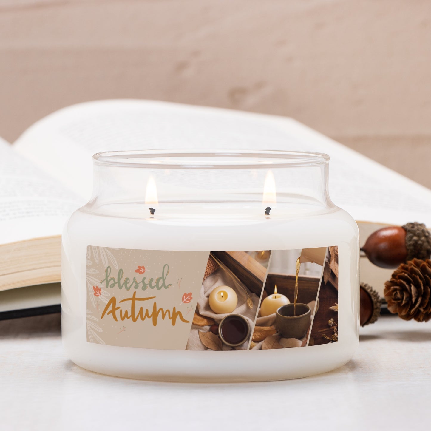 Autumn Candle Apothecary Jar Double Wick