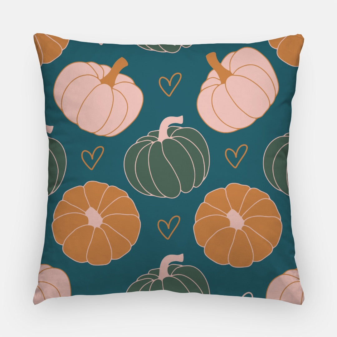 Green Pumpkins Artisan Pillow Case 22 Inch