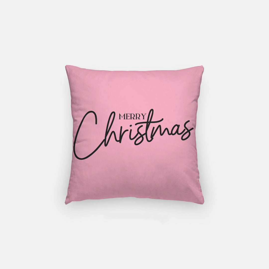 Pink Merry Christmas #1 Artisan Pillow Case 14 Inch