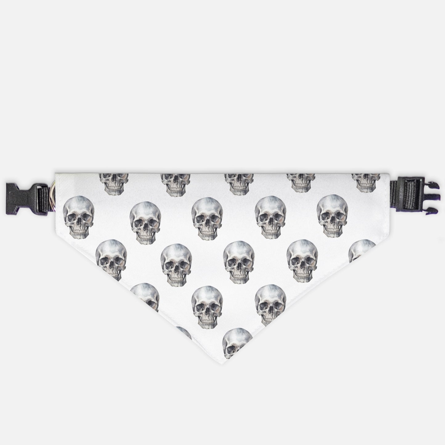 Skull Collar Pet Bandana Wht (LG & XL)