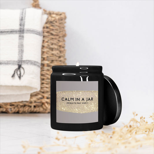 Calm In A Jar Candle Ceramic 8oz (Black)