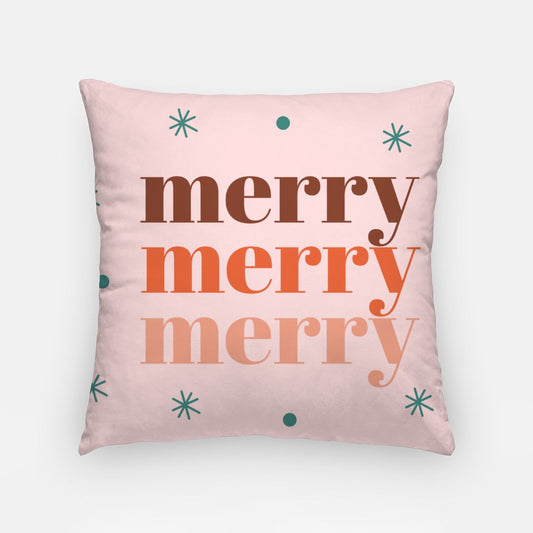 Pink Merry Christmas #4 Artisan Pillow Case 18 Inch